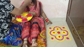 XXX newly married bhabhi celebrate first holi with dever big black cock in clear hindi audio