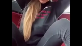 Hot&comma; Perfect&comma; Blonde uses dildo to make her gorgeous pussy squirt in car during Covid-19 Quarantine