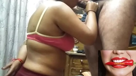 Indian girl gives boyfriend blowjob