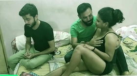 Indian brother shared his hot girlfriend with virgin boy and fucking together!!! with clear hindi audio