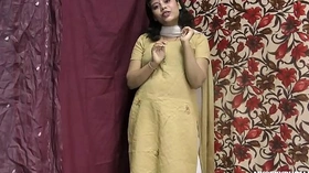 Rupali Indian Girl In Shalwar Suit Stripping Show